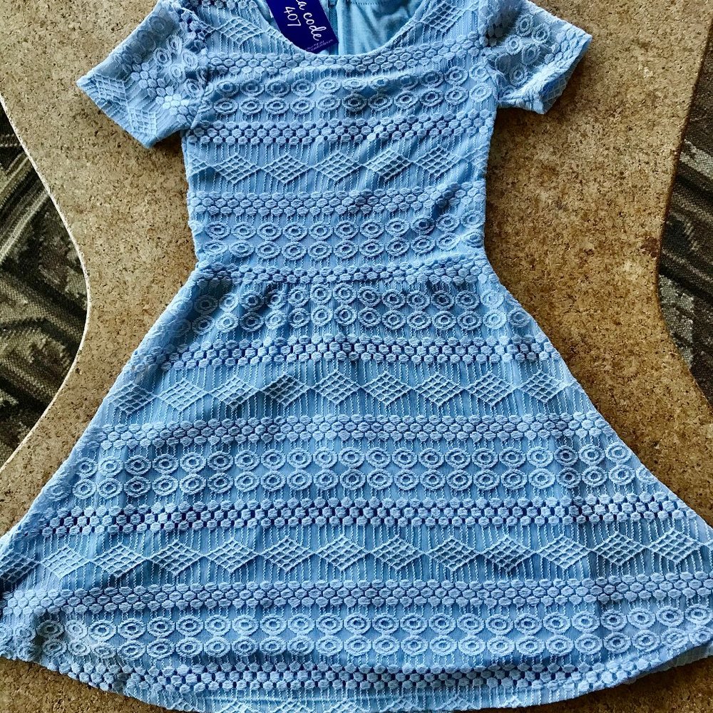 Short sleeved, textured knit dress